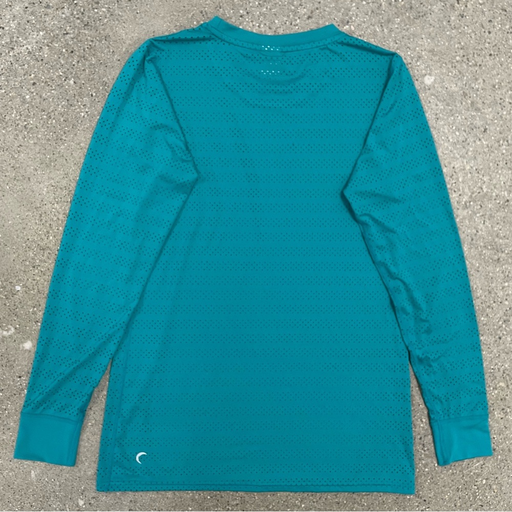 Zyia Active Teal Aqua Chill Long T-RC Sleeve Vented Mesh Top Shirt size Medium - Picture 6 of 8
